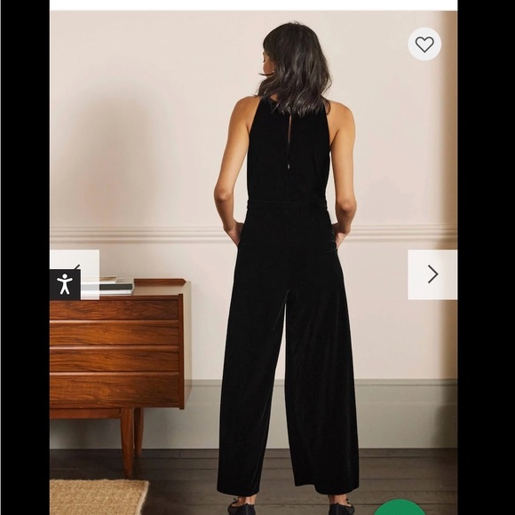 Boden Halterneck Velvet Jumpsuit - Picture 2 of 11